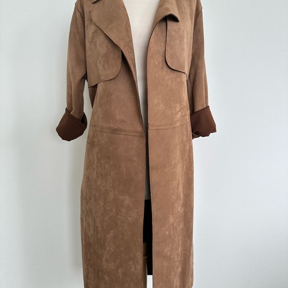H&M Women's Long Tan Trench Coat Size Medium (M) - Picture 7 of 11